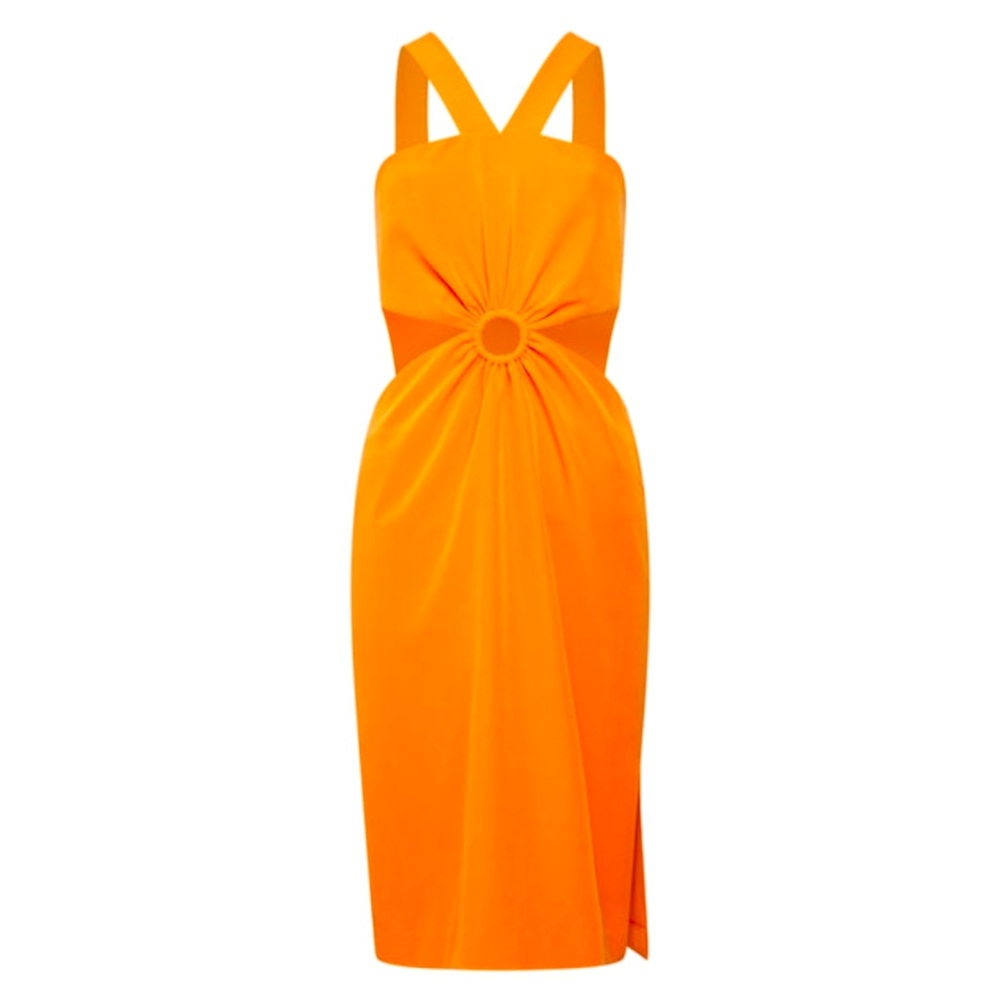 French Connection Side Cut-Outs O-Ring Halter Neck Echo Dress -Size 4 - Picture 8 of 12